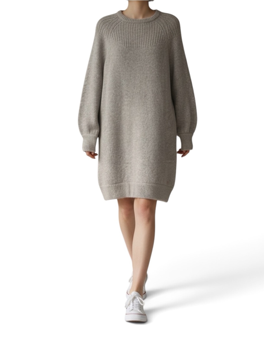 Kit and Ace Cashmere Sweater Dress S/M Grey Oversized 81% Cashmere Knit